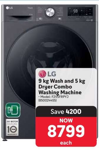 LG 9 kg Wash and 5 kg Dryer Combo Washing Machine