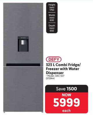DEFY 323 L Combi Fridge/Freezer with Water Dispenser