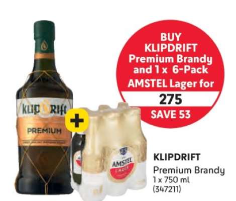 KLIPDRIFT Premium Brandy + AMSTEL Lager