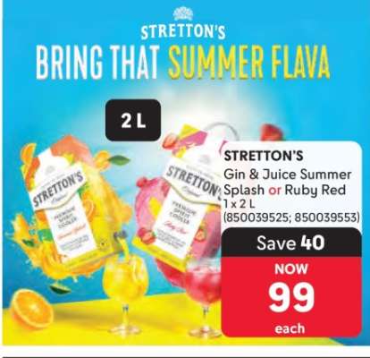 STRETTON'S Gin & Juice Summer Splash or Ruby Red