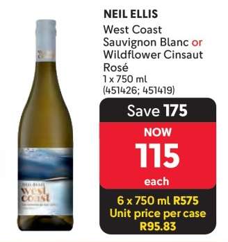 NEIL ELLIS West Coast Sauvignon Blanc or Wildflower Cinsaut Rosé
