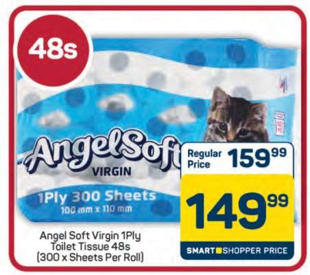 Angel Soft Virgin 1Ply Toilet Tissue 48s