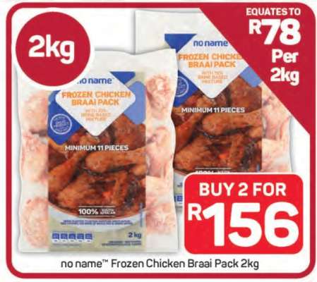 no name™ Frozen Chicken Braai Pack 2kg