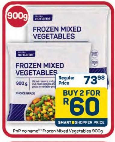 PnP no name Frozen Mixed Vegetables 900g