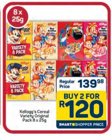 Kellogg's Cereal Variety Original Pack 8 x 25g
