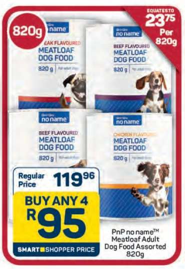 PnP no name Meatloaf Adult Dog Food Assorted 820g