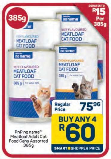 PnP no name Meatloaf Adult Cat Food Cans Assorted 385g