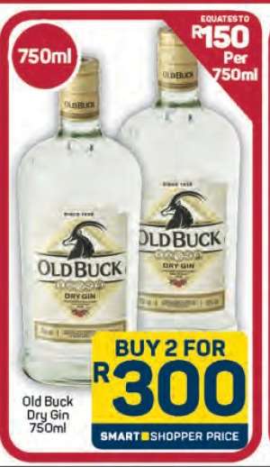 Old Buck Dry Gin 750ml