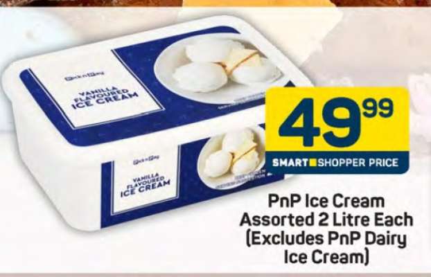 PnP Ice Cream Assorted 2 Litre Each