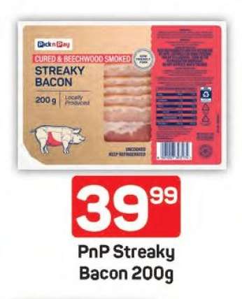 PnP Streaky Bacon 200g