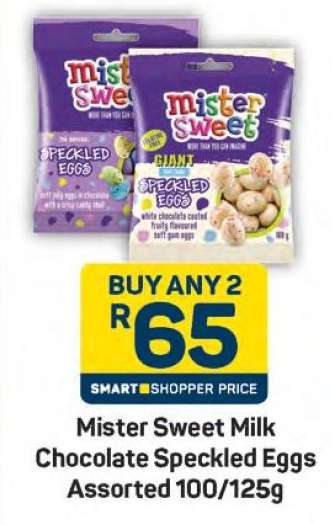 Mister Sweet Milk Chocolate Speckled Eggs Assorted 100/125g