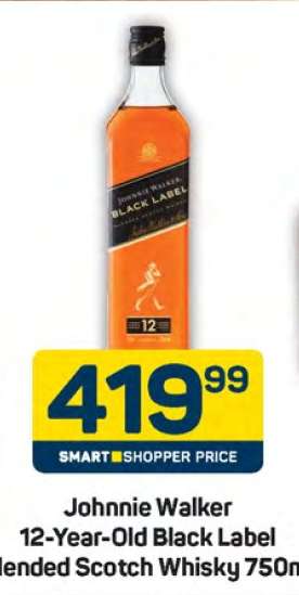 Johnnie Walker 12-Year-Old Black Label Blended Scotch Whisky 750ml