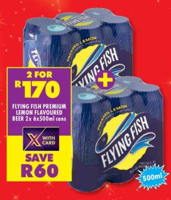 FLYING FISH PREMIUM LEMON FLAVOURED BEER 2x6x500ml cans