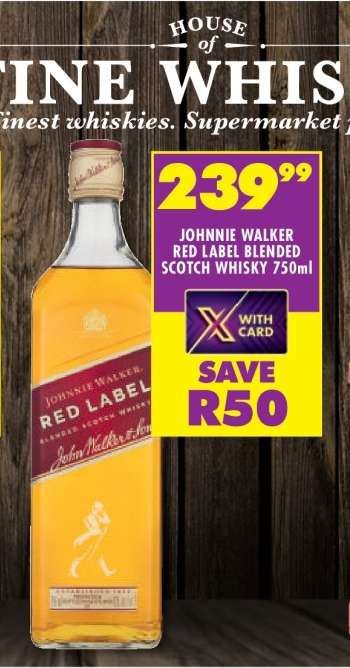 Johnnie Walker Red Label Blended Scotch Whisky 750ml