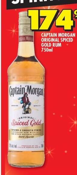 CAPTAIN MORGAN ORIGINAL SPICED GOLD RUM 750ml