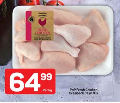 PnP Fresh Chicken Braaipack 8s or 16s