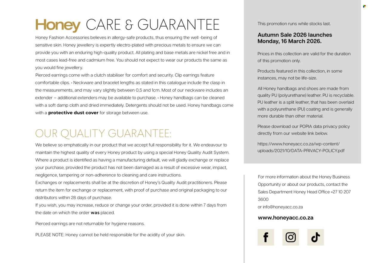 Honey specials. Page 155