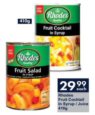 Rhodes Fruit Cocktail in Syrup / Juice 410g