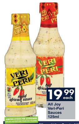 All Joy Veri-Peri Sauces 125ml