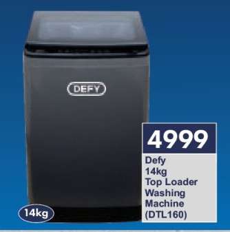 Defy 14Kg Top Loader Washing Machine DTL160