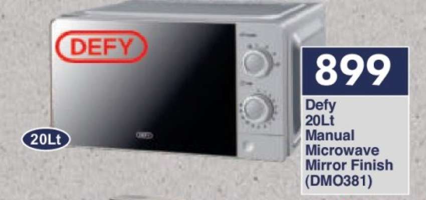 Defy 20Lt Manual Microwave Mirror Finish (DMO381)