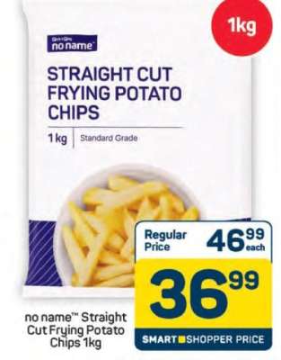 no name™ Straight Cut Frying Potato Chips 1kg