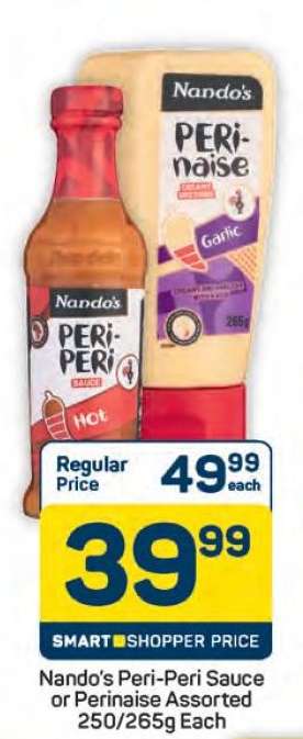 Nando's Peri-Peri Sauce or Perinaise Assorted