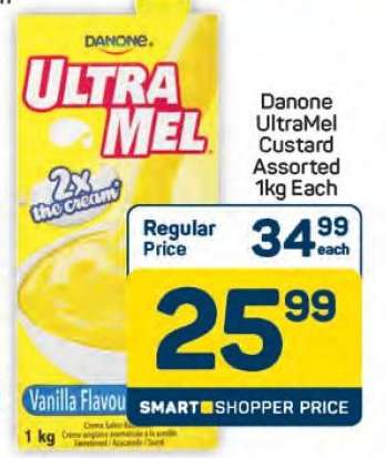 Danone Ultramel Custard Assorted 1kg Each
