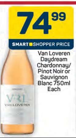 Van Loveren Daydream Chardonnay/Pinot Noir or Sauvignon Blanc 750ml
