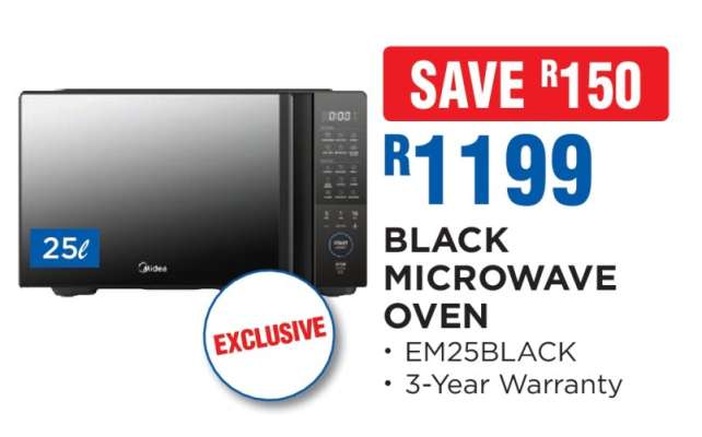 BLACK MICROWAVE OVEN