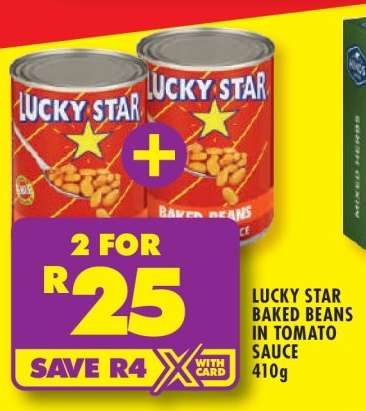 LUCKY STAR BAKED BEANS IN TOMATO SAUCE 410g