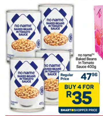 no name Baked Beans in Tomato Sauce 400g