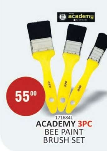 ACADEMY 3pc Bee Paint Brush Set