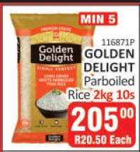 GOLDEN DELIGHT Parboiled Rice 2kg 10s