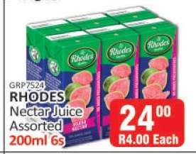 RHODES Nectar Juice Assorted