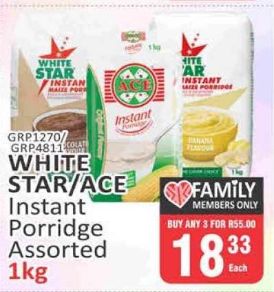 WHITE STAR/ACE Instant Porridge Assorted