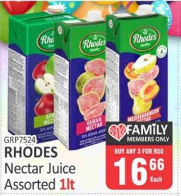 RHODES Nectar Juice Assorted