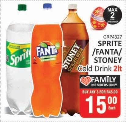 SPRITE/FANTA/STONEY Cold Drink 2lt