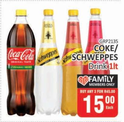 COKE/SCHWEPPES Drink 1lt