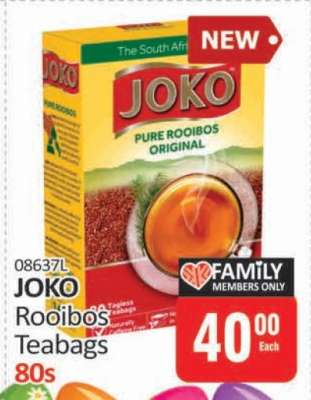 JOKO Rooibos Teabags 80s