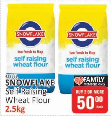 Snowflake Self Raising Wheat Flour 2.5kg
