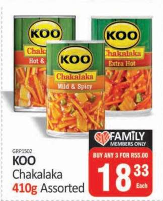 KOO Chakalaka 410g Assorted