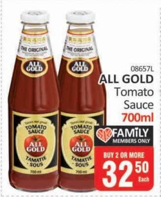 All Gold Tomato Sauce-700ml