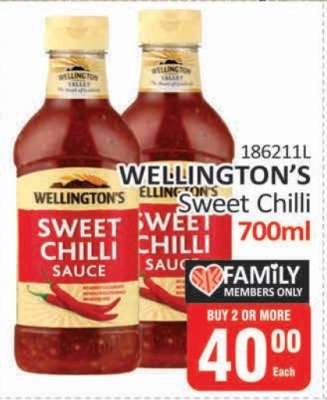 Wellington's Sweet Chilli Sauce