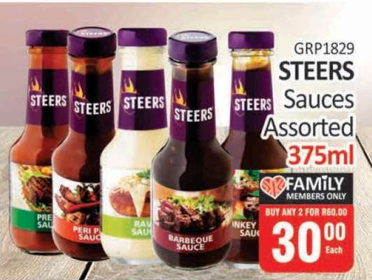 STEERS Sauces Assorted