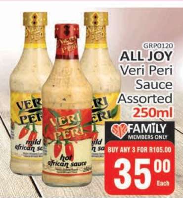 ALL JOY Veri Peri Sauce Assorted