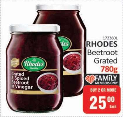 RHODES Beetroot Grated