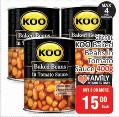 Koo Baked Beans in Tomato Sauce 400g