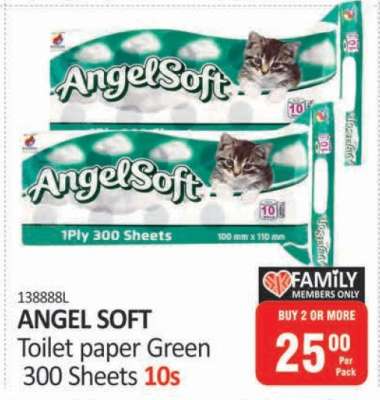 ANGEL SOFT Toilet paper Green 300 Sheets 10s