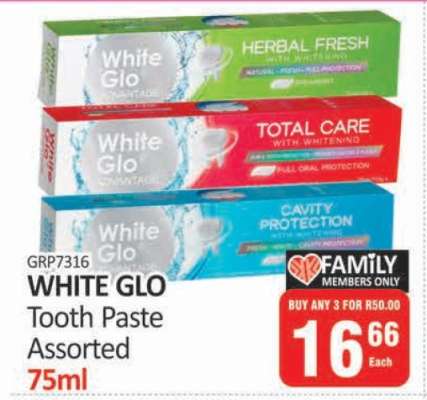 WHITE GLO Tooth Paste Assorted